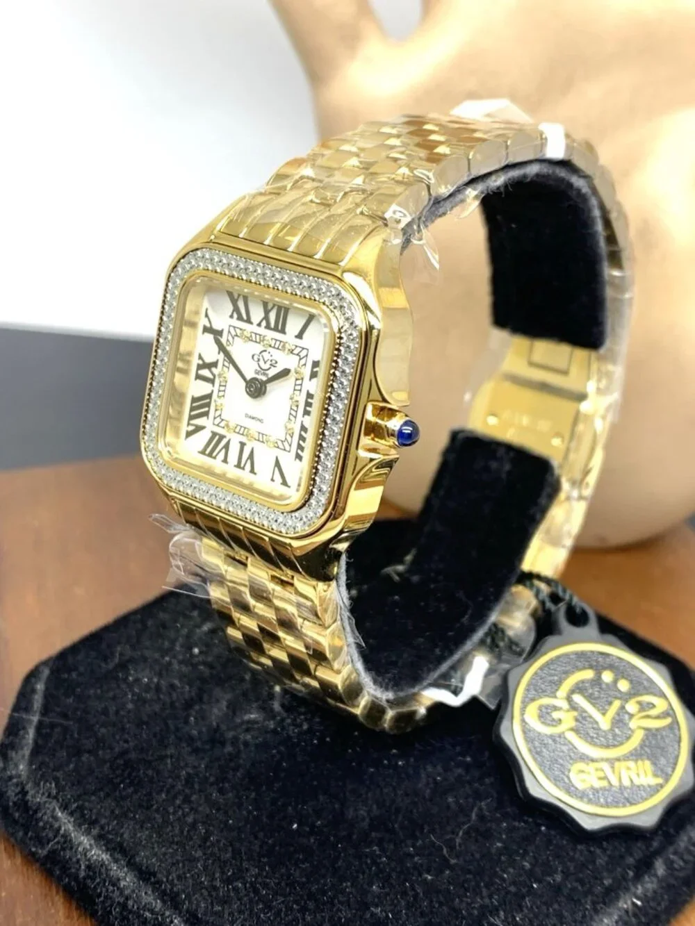 GV2 by Gevril Women's Watch 12112 Swiss Quartz Diamond Gold Tone Steel 27.5mm